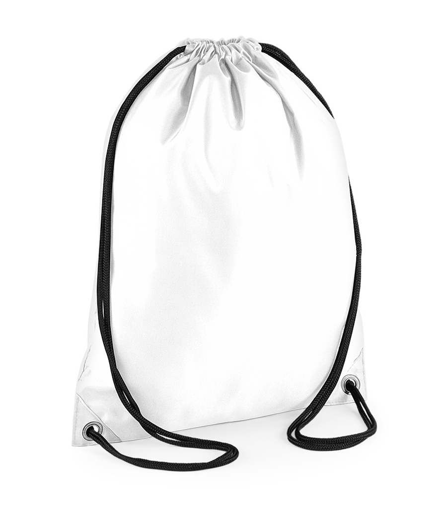 White colour waterproof  BagBase Budget Gymsac

