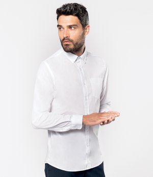 Kariban Long Sleeve Washed Poplin Shirt - Customised Clothing
