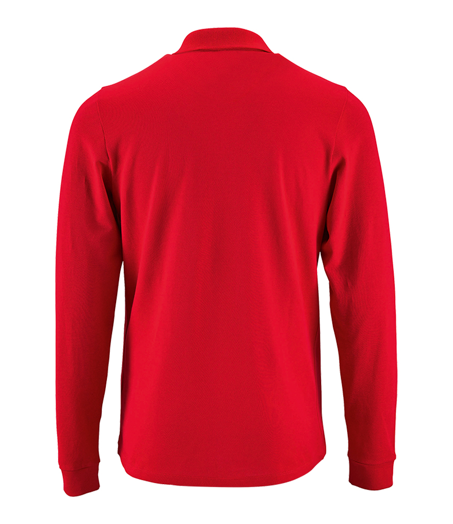 SOL'S Perfect Long Sleeve Piqué Polo Shirt In Dark Red colour