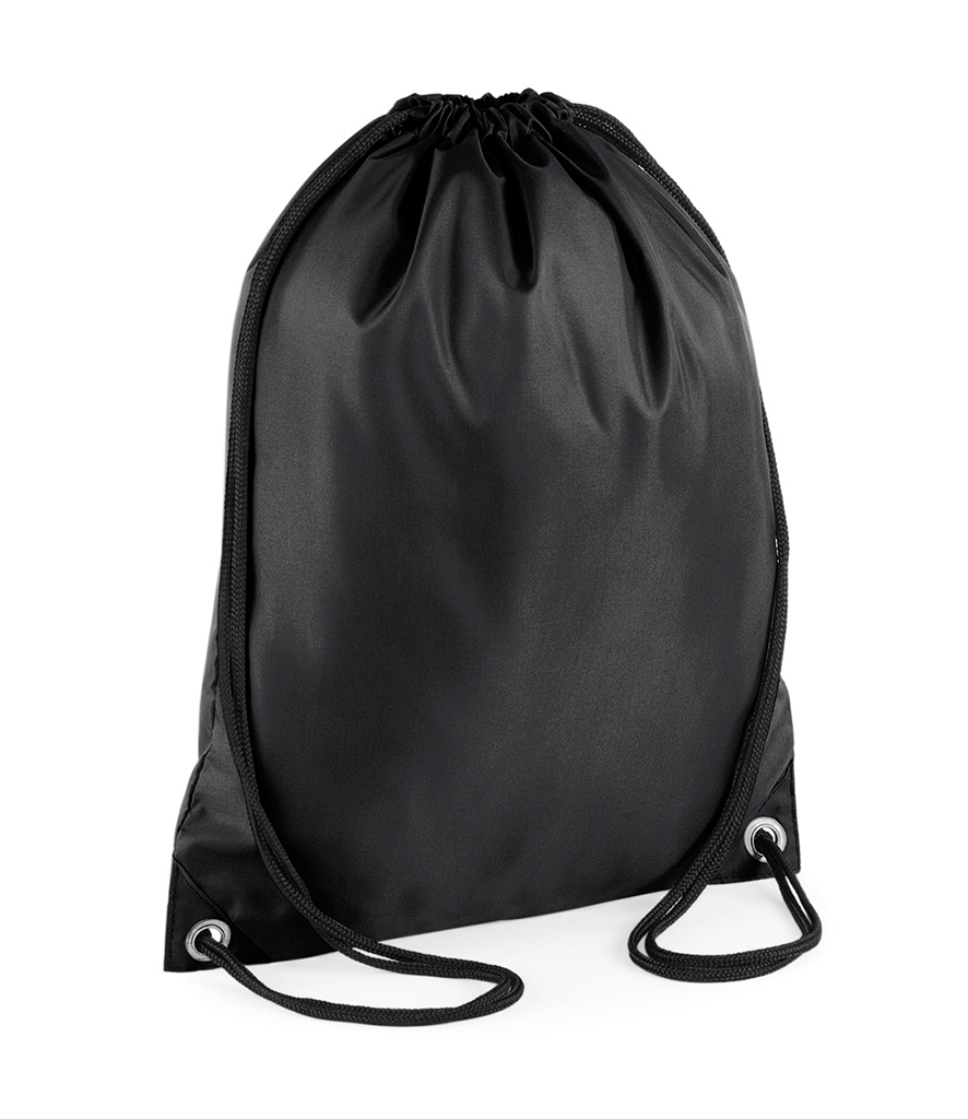 Black Colour BagBase Budget Gymsac- 
Customised clothing