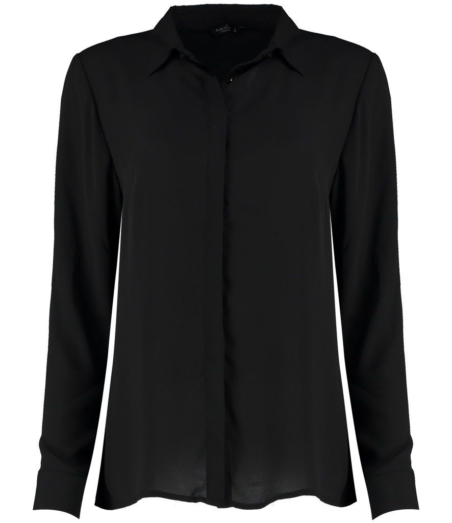 Black Clayton and Ford Ladies Long Sleeve Regular Fit Soft Shirt
